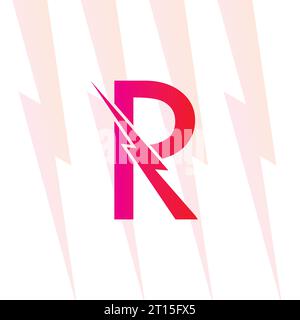 R letter logo with the Electrical sign, electricity logo, power energy logo, and icon Stock Vector