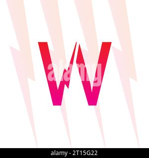 W letter logo with the Electrical sign, electricity logo, power energy logo, and icon Stock Vector