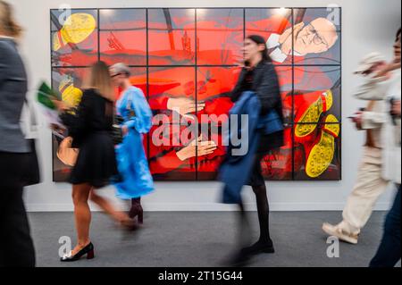 London, UK. 11th Oct, 2023. Remain 2022 by Gilbert and George on White Cube - Frieze Art London 2023, Regents Park, London. The fair is open to the public 11-15 October. Credit: Guy Bell/Alamy Live News Stock Photo