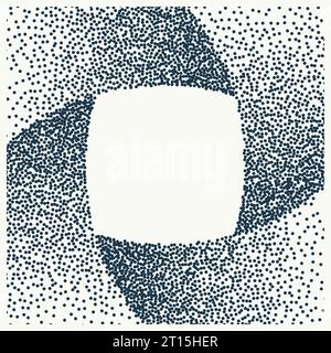 Gritty vector rotation loop geometric shape background illustration template. Abstract noisy grit infinite swirl grange loop Isolated Stock Vector