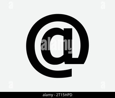 Alias Icon Email Contact Address Correspondence Communication Communicate Info Mail Connect Connection Black White Shape Line Sign Symbol EPS Vector Stock Vector