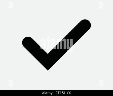 Checkmark Tick Icon Correct Select Check Mark Okay Verify Verified Choice Yes Vote OK Right Black White Line Outline Shape Sign Symbol EPS Vector Stock Vector