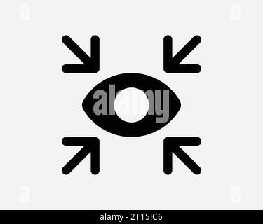 Eyes Four Arrow Icon Bullseye Aim Target 4 Point Pointer Crosshair Eyesight Sight Look See Vision Black White Shape Line Outline Sign Symbol EPS Vecto Stock Vector