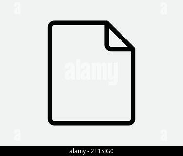 File Icon Folder Document Paper Sheet Blank Empty Note Notepad Contract Memo Text Form App Black White Outline Thin Line Shape Sign Symbol EPS Vector Stock Vector