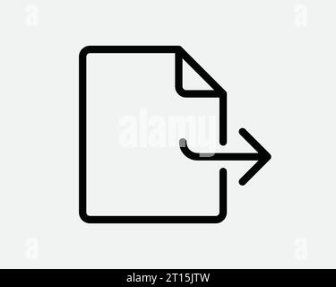 Forward File Document Icon Arrow Share Send Next Page Archive Reply Navigation Response Respond Black White Outline Line Shape Sign Symbol EPS Vector Stock Vector