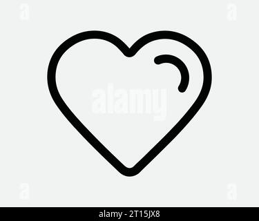 Heart Symbol Icon Love Sign Romantic Romance Feelings Wedding Valentine Valentines Lover Design Passion Heartbeat Black White Outline Shape EPS Vector Stock Vector