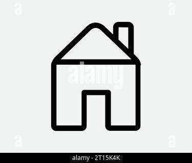 House Icon Home Dwelling Building Homepage Page Estate Simple Flat Residence Apartment Mortgage Black White Outline Line Shape Sign Symbol EPS Vector Stock Vector