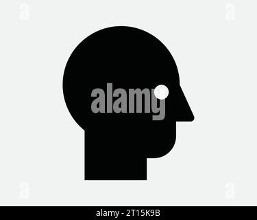 Human Head Shape Icon Silhouette Man Portrait User Member Male Face Avatar Profile Side View Account Black White Line Outline Sign Symbol EPS Vector Stock Vector