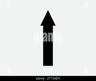 Up Arrow Icon Ahead North Straight Forward Direction Position Navigation Path Pathway Cursor Here Black Shape Traffic Sign Road Symbol EPS Vector Stock Vector