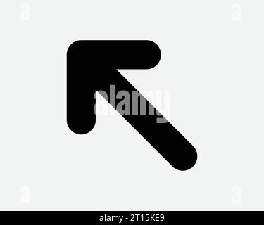 Point Arrow Top Left Icon Upper Corner Side Pointer Here Position Enter Exit Path Black White Shape Line Outline Road Sign Traffic Symbol EPS Vector Stock Vector