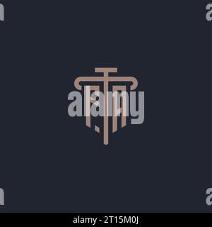 FA initial logo monogram with pillar icon design vector Stock Vector