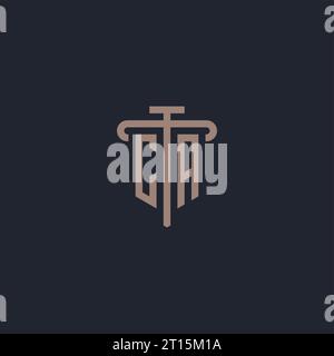 CA initial logo monogram with pillar icon design vector Stock Vector