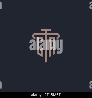 GA initial logo monogram with pillar icon design vector Stock Vector