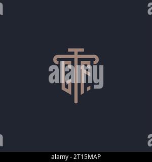 GF initial logo monogram with pillar icon design vector Stock Vector