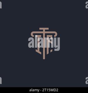 IF initial logo monogram with pillar icon design vector Stock Vector