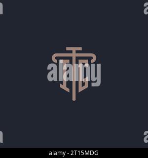 IG initial logo monogram with pillar icon design vector Stock Vector