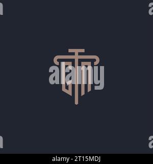 GN initial logo monogram with pillar icon design vector Stock Vector