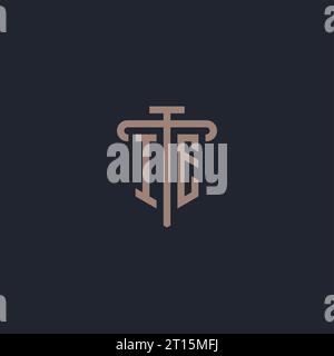 IE initial logo monogram with pillar icon design vector Stock Vector
