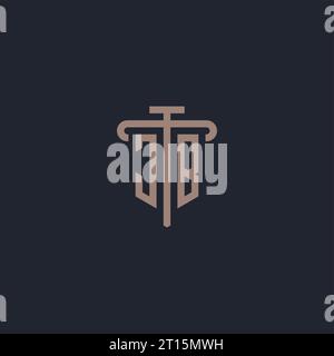 JB initial logo monogram with pillar icon design vector Stock Vector