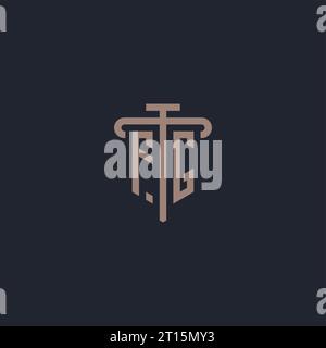 FG initial logo monogram with pillar icon design vector Stock Vector