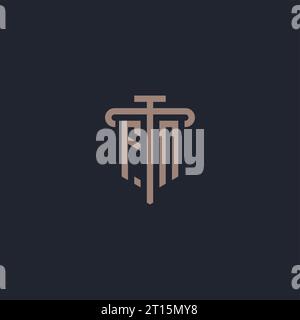 FN initial logo monogram with pillar icon design vector Stock Vector