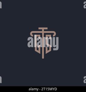 GS initial logo monogram with pillar icon design vector Stock Vector