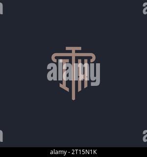 IX initial logo monogram with pillar icon design vector Stock Vector