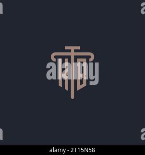 KB initial logo monogram with pillar icon design vector Stock Vector
