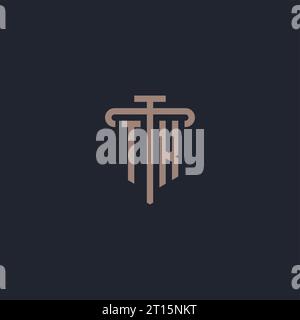 TK initial logo monogram with pillar icon design vector Stock Vector