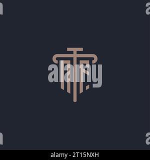 NF initial logo monogram with pillar icon design vector Stock Vector