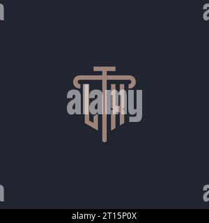 LX initial logo monogram with pillar icon design vector Stock Vector