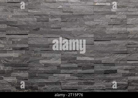background dark slate striped stone wall Stock Photo