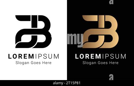 Luxury Initial JB or BJ Monogram Text Letter Logo Design Stock Vector