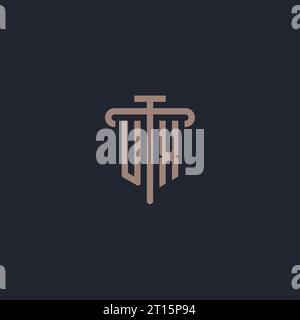 UX initial logo monogram with pillar icon design vector Stock Vector