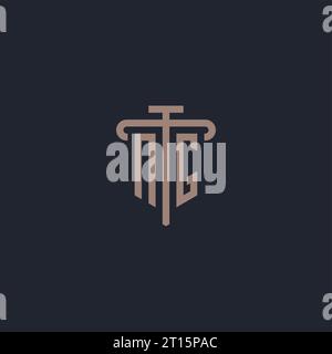 NG initial logo monogram with pillar icon design vector Stock Vector