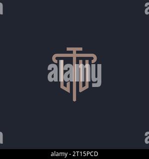 LU initial logo monogram with pillar icon design vector Stock Vector
