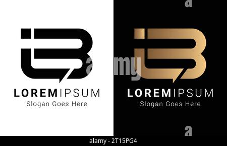 Luxury Initial JB or BJ Monogram Text Letter Logo Design Stock Vector