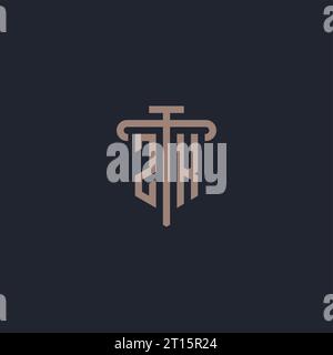 ZK logo initial with pillar icon design, luxury monogram style logo for ...