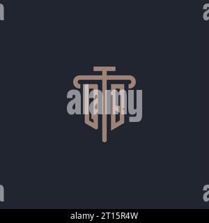 QB initial logo monogram with pillar icon design vector Stock Vector