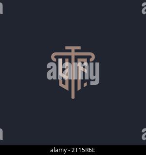 YF initial logo monogram with pillar icon design vector Stock Vector
