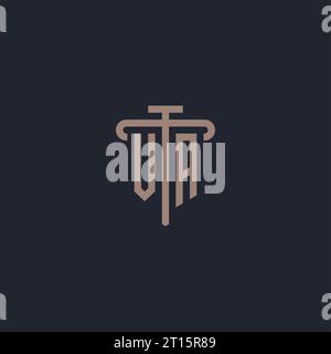 VA initial logo monogram with pillar icon design vector Stock Vector