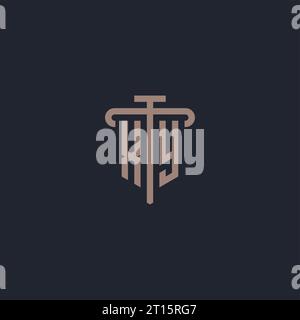 XY initial logo monogram with pillar icon design vector Stock Vector