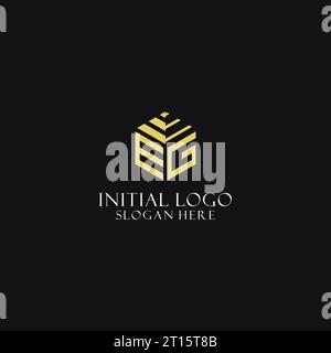 EG initial monogram with hexagon shape logo, creative geometric logo design inspiration Stock Vector