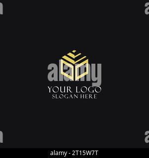 OO initial monogram with hexagon shape logo, creative geometric logo design inspiration Stock Vector
