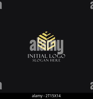 SG initial monogram with hexagon shape logo, creative geometric logo design inspiration Stock Vector
