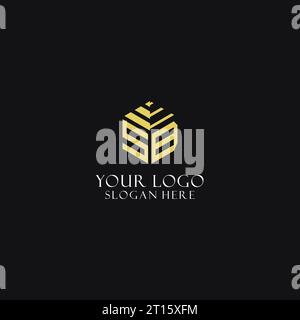 SB initial monogram with hexagon shape logo, creative geometric logo design inspiration Stock Vector
