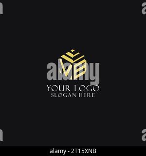 VB initial monogram with hexagon shape logo, creative geometric logo design inspiration Stock Vector