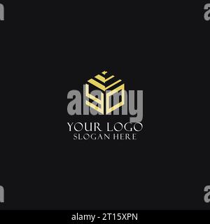 YO initial monogram with hexagon shape logo, creative geometric logo design inspiration Stock Vector