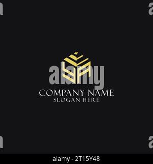 YA initial monogram with hexagon shape logo, creative geometric logo design inspiration Stock Vector