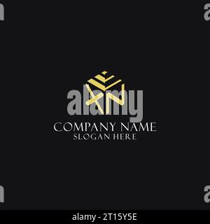 XN initial monogram with hexagon shape logo, creative geometric logo design inspiration Stock Vector
